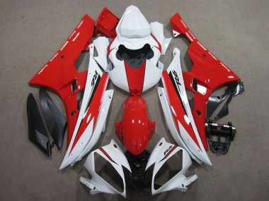 Cheap 2006-2007 Yamaha YZF R6 Motorcycle Fairing - White Red Black