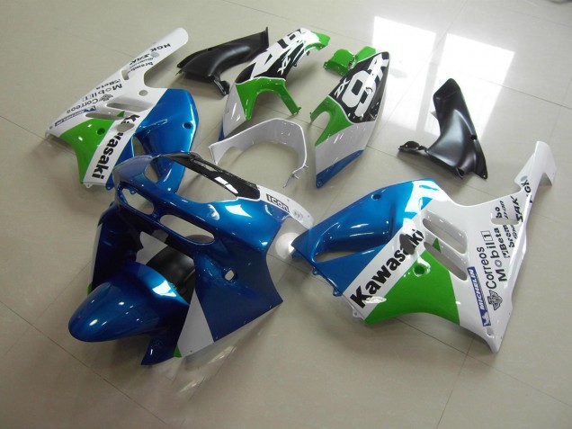 Cheapest 1994-1997 Light Blue White Kawasaki ZX9R Moto Fairings