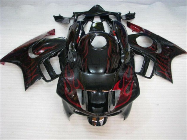 Cheapest 1995-1998 Black Red Flame Honda CBR600 F3 Bike Fairings