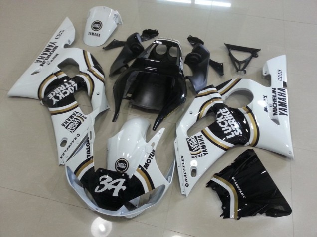 Cheapest 1998-2002 White Black Yamaha YZF R6 Motorcycle Fairing