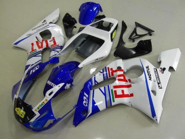 Cheapest 1998-2002 Blue White Fiat Yamaha YZF R6 Motorcycle Fairings Kit