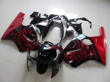 Cheapest 2000-2001 Red Flame Kawasaki ZX12R Motorbike Fairing