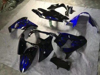 Cheapest 2000-2001 Glossy Black Blue Flame Kawasaki ZX9R Moto Fairings