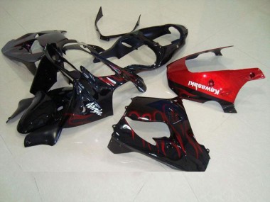 Cheapest 2000-2001 Red Flame Kawasaki ZX9R Motorbike Fairing