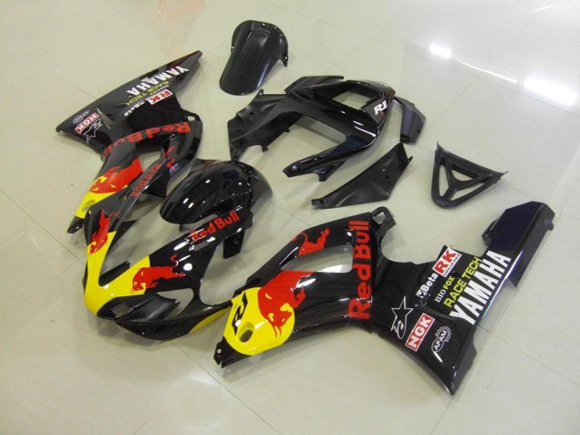 Cheapest 2000-2001 Black Red Bull Yamaha YZF R1 Bike Fairings