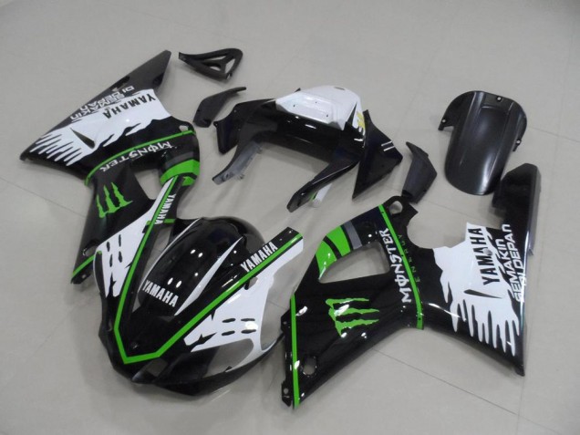 Cheapest 2000-2001 Black White Green Monster Yamaha YZF R1 Motorbike Fairing