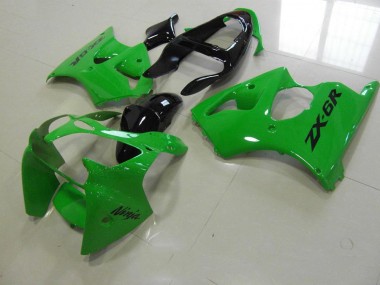 Cheapest 2000-2002 Green Black Tail Kawasaki ZX6R Motorbike Fairing Kits