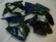 Cheapest 2000-2002 Black with Blue Flame Kawasaki ZX6R Motorbike Fairings