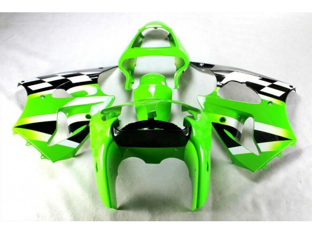 Cheapest 2000-2002 Green Black White Kawasaki ZX6R Bike Fairings