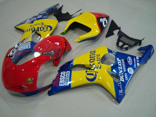 Cheapest 2000-2002 Red Yellow Blue Corona Race Suzuki GSXR 1000 Motorbike Fairings