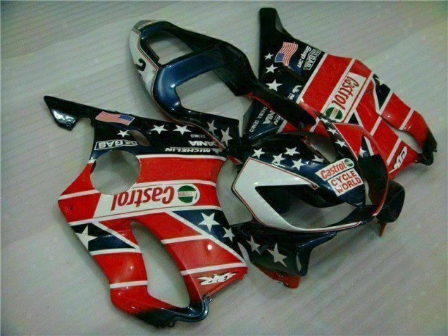 Cheapest 2001-2003 Red White Blue Castrol Cycle World Honda CBR600 F4i Motorcycle Fairings Kits