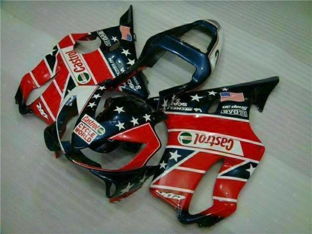 Cheapest 2001-2003 Red White Blue Castrol Cycle World Honda CBR600 F4i Motorcycle Fairings Kits