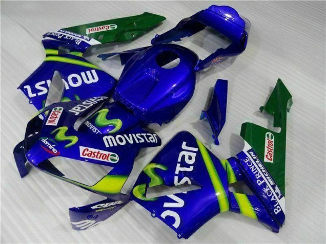 Cheapest 2003-2004 Blue Green Movistar Castrol Honda CBR600RR Motorbike Fairing