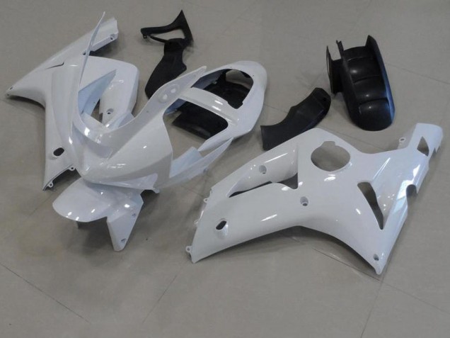 Cheapest 2003-2004 White Kawasaki ZX6R Bike Fairings Cheapest 2003-2004 White Kawasaki ZX6R Bike Fairings