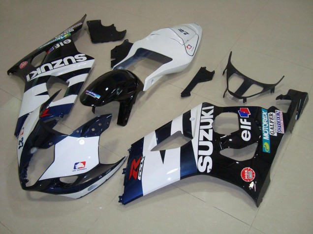 Cheapest 2003-2004 White Black Elf Suzuki GSXR 1000 Motorcycle Fairing Kit