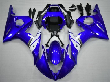 Cheapest 2003-2005 Blue White Yamaha YZF R6 Bike Fairings