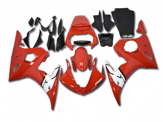 Cheapest 2003-2005 Red White Yamaha YZF R6 Motorbike Fairing Kits