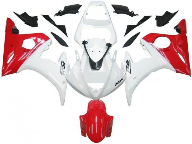 Cheapest 2003-2005 White Red Yamaha YZF R6 Motorbike Fairing Kits