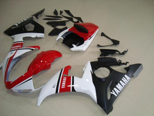 Cheapest 2003-2005 Red White Matte Black Yamaha YZF R6 Moto Fairings