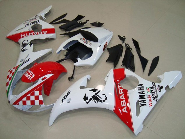 Cheapest 2003-2005 Red White Yamaha YZF R6 Motorcyle Fairings