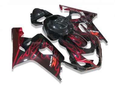 Cheapest 2004-2005 Black Red Flames Suzuki GSXR 600/750 Motorcycle Fairing