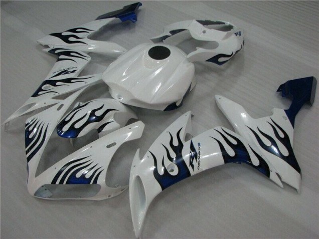 Cheapest 2004-2006 White Blue Flame Yamaha YZF R1 Replacement Fairings