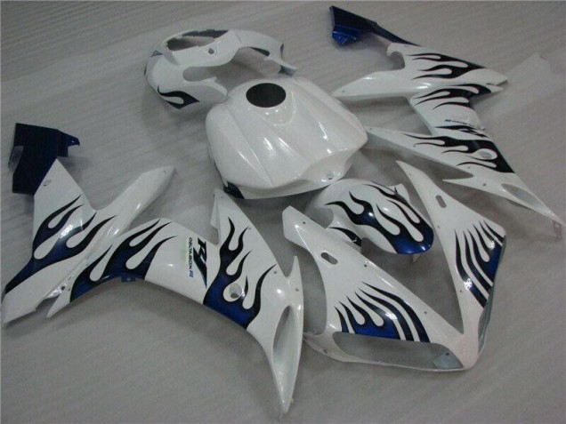 Cheapest 2004-2006 White Blue Flame Yamaha YZF R1 Replacement Fairings