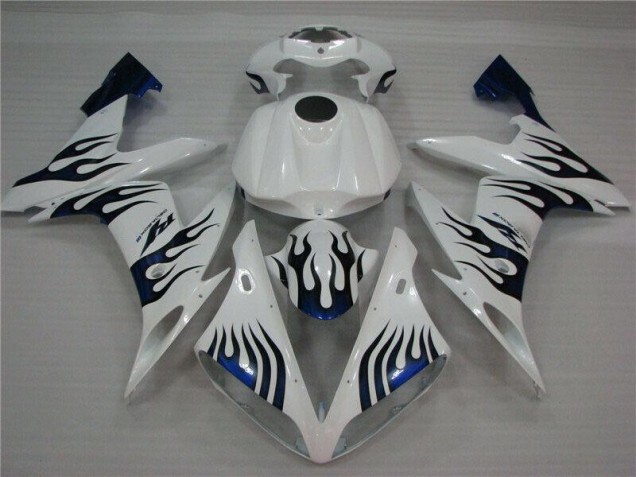 Cheapest 2004-2006 White Blue Flame Yamaha YZF R1 Replacement Fairings
