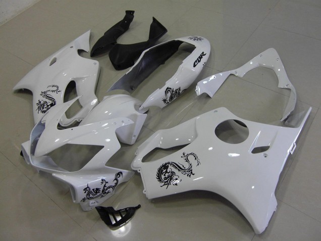 Cheapest 2004-2007 White with Black Dragon Honda CBR600 F4i Motorcycle Fairings