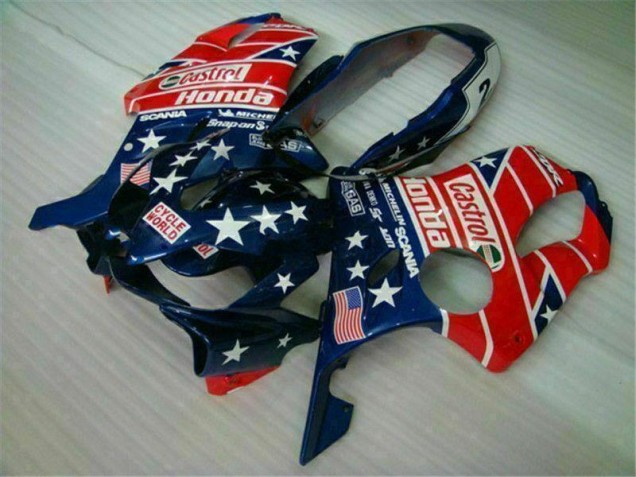 Cheapest 2004-2007 Blue Red Castrol Cycle World Honda CBR600 F4i Motorcycle Fairings