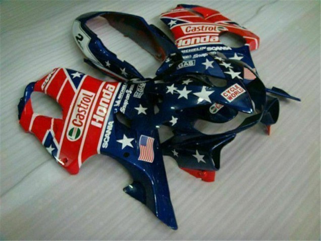 Cheapest 2004-2007 Blue Red Castrol Cycle World Honda CBR600 F4i Motorcycle Fairings
