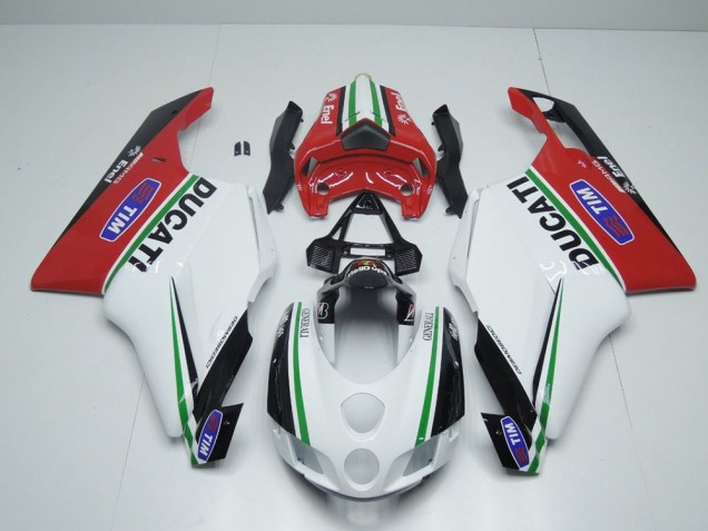 Cheapest 2005-2006 White Red Enel Ducati 749 999 Bike Fairing Kit