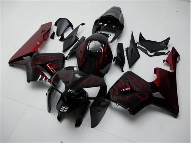 Cheapest 2005-2006 Red Flame Black Honda CBR600RR Bike Fairings