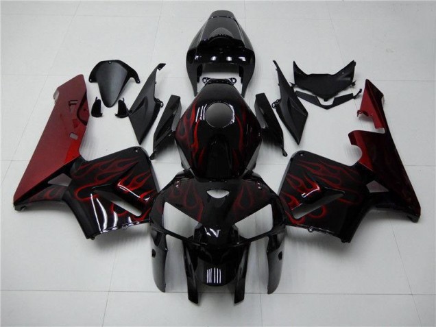 Cheapest 2005-2006 Red Flame Black Honda CBR600RR Bike Fairings