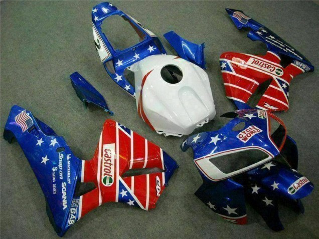 Cheapest 2005-2006 Blue Red Cycle World Castrol Honda CBR600RR Motorcycle Fairings Kit