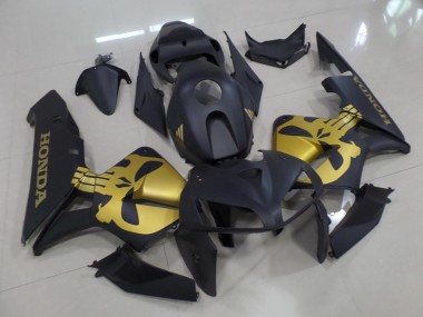 Cheapest 2005-2006 Matte Black with Gold Skull Honda CBR600RR Moto Fairings