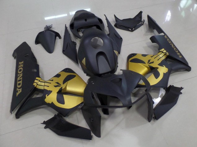 Cheapest 2005-2006 Matte Black with Gold Skull Honda CBR600RR Moto Fairings