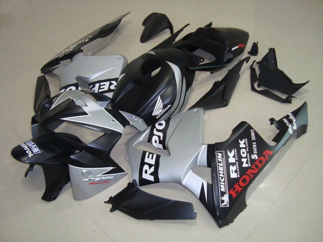 Cheapest 2005-2006 Matte Black Silver Repsol Honda CBR600RR Bike Fairings