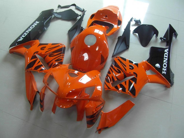 Cheapest 2005-2006 Orange Black Flame Honda CBR600RR Replacement Motorcycle Fairings