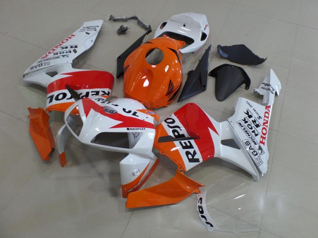 Cheapest 2005-2006 Orange White Repsol Honda CBR600RR Motorbike Fairings
