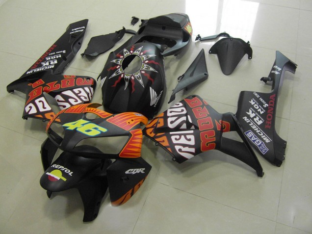 Cheapest 2005-2006 Rossi Matte Black Honda CBR600RR Motorcycle Fairings Kits