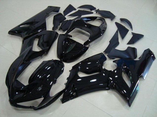 Cheapest 2005-2006 Glossy Black Kawasaki ZX6R Motorcycle Fairings