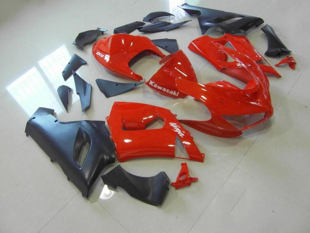 Cheapest 2005-2006 Red and Matte Black Kawasaki ZX6R Bike Fairings