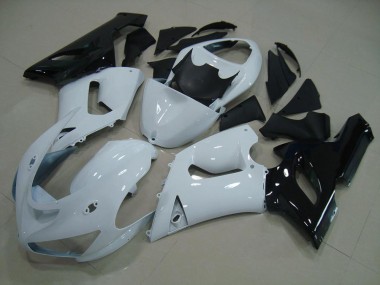 Cheapest 2005-2006 White Black Kawasaki ZX6R Replacement Motorcycle Fairings