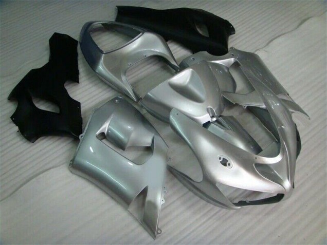 Cheapest 2005-2006 Silver Black Kawasaki ZX6R Motorcycle Fairing Kit