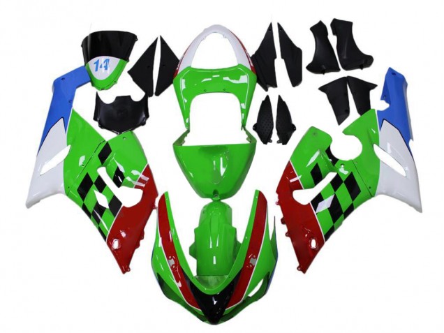 Cheapest 2005-2006 Green Red White Blue Kawasaki ZX6R Bike Fairings