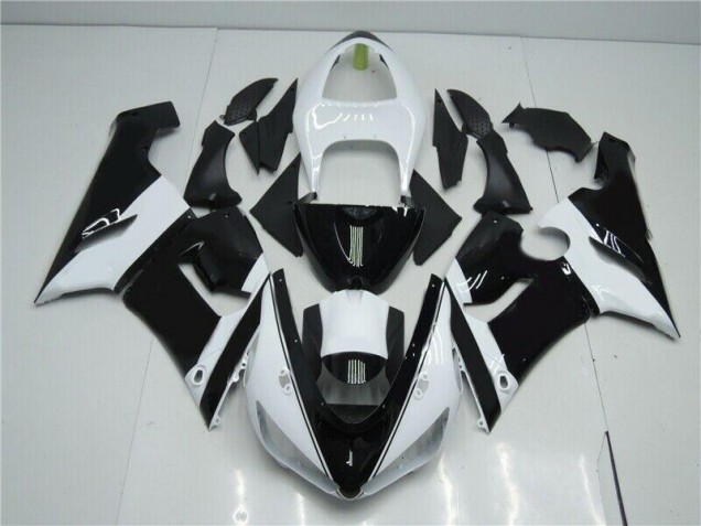 Cheapest 2005-2006 Black White Kawasaki ZX6R Moto Fairings