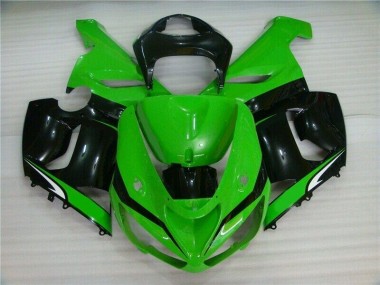Cheapest 2005-2006 Green White Black Kawasaki ZX6R Motorcyle Fairings