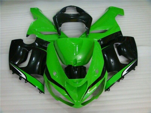Cheapest 2005-2006 Green White Black Kawasaki ZX6R Motorcyle Fairings