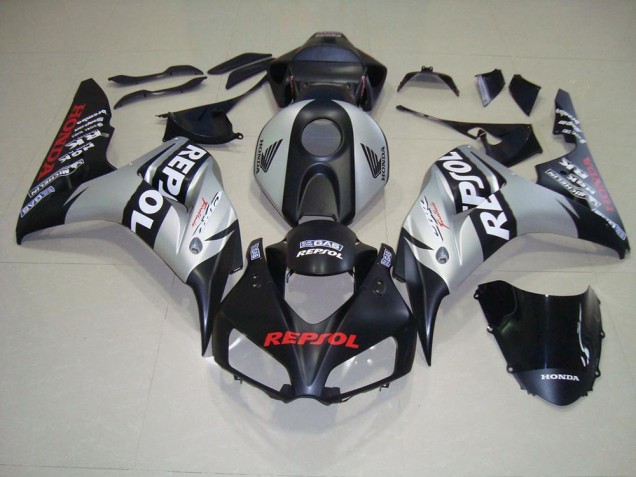 Cheapest 2006-2007 Matte Black Silver Repsol Honda CBR1000RR Motorcycle Fairing